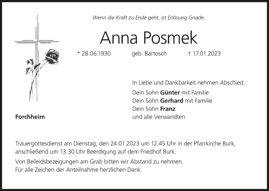 Anzeige von Anna Posmek von MGO