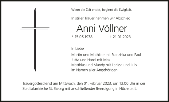 Anzeige von Anni Völlner von MGO