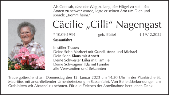 Anzeige von Cäcilie  Nagengast von MGO