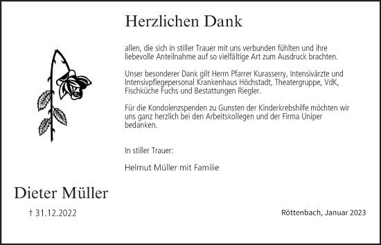 Anzeige von Dieter Müller von MGO