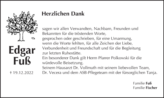 Anzeige von Edgar Fuß von MGO