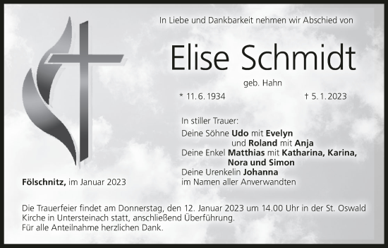 Anzeige von Elise Schmidt von MGO