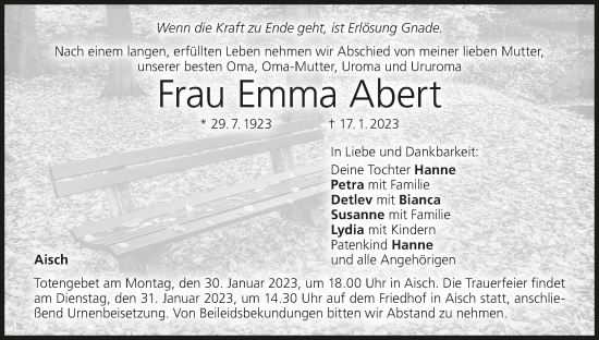 Anzeige von Emma Abert von MGO