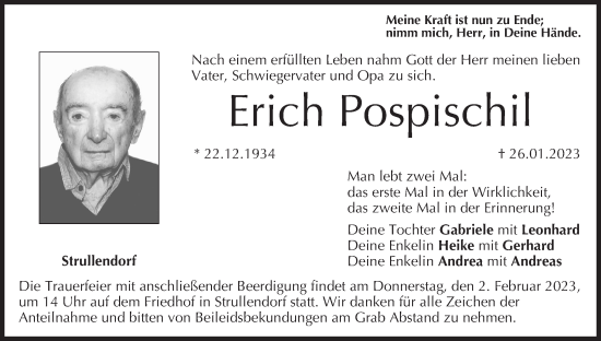 Anzeige von Erich Pospischil von MGO