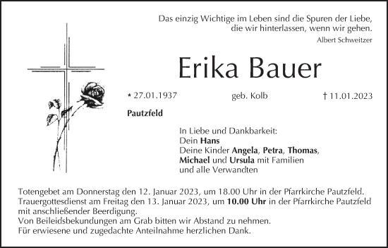 Anzeige von Erika Bauer von MGO