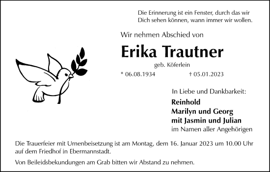 Anzeige von Erika Trautner von MGO