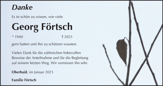 Anzeige von Georg Förtsch von MGO