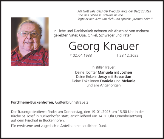 Anzeige von Georg Knauer von MGO