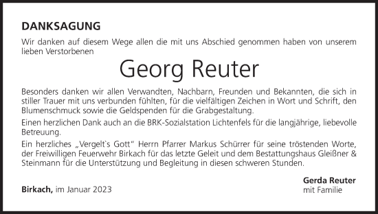 Anzeige von Georg Reuter von MGO
