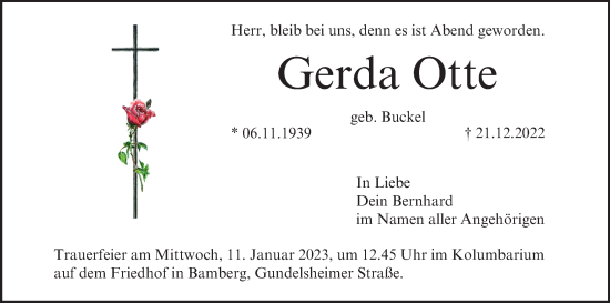 Anzeige von Gerda Otte von MGO
