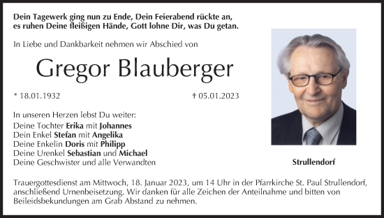 Anzeige von Gregor Blauberger von MGO