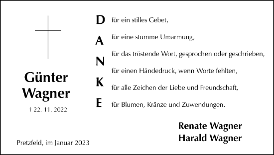 Anzeige von Günter Wagner von MGO