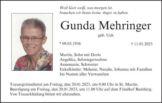 Anzeige von Gunda Mehringer von MGO