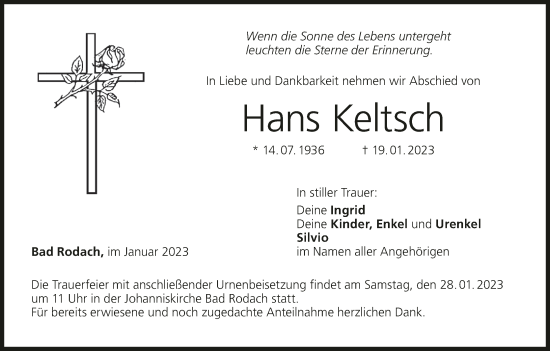 Anzeige von Hans Keltsch von MGO