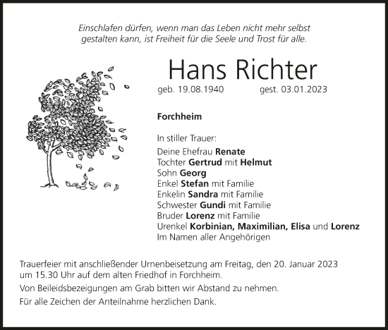 Anzeige von Hans Richter von MGO