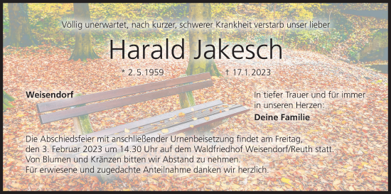 Anzeige von Harald Jakesch von MGO