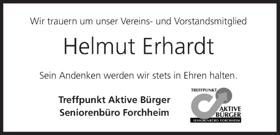 Anzeige von Helmut Erhardt von MGO