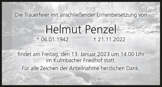 Anzeige von Helmut Penzel von MGO