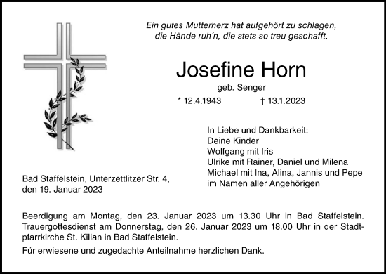 Anzeige von Josefine Horn von MGO