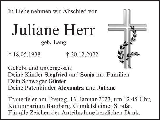 Anzeige von Juliane Herr von MGO