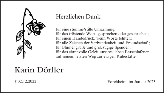 Anzeige von Karin Dörfler von MGO