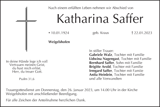 Anzeige von Katharina Saffer von MGO