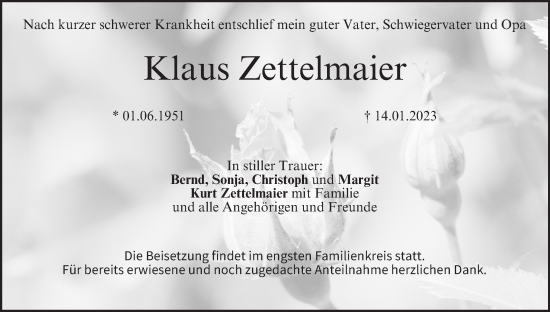Anzeige von Klaus Zettelmaier von MGO