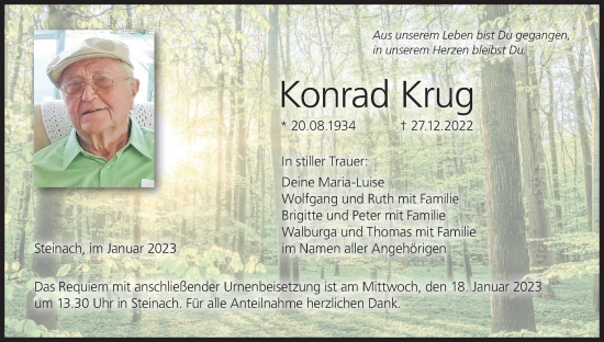 Anzeige von Konrad Krug von MGO