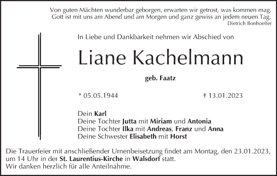 Anzeige von Liane Kachelmann von MGO