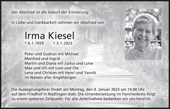 Anzeige von lrma Kiesel von MGO