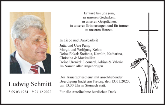 Anzeige von Ludwig Schmitt von MGO
