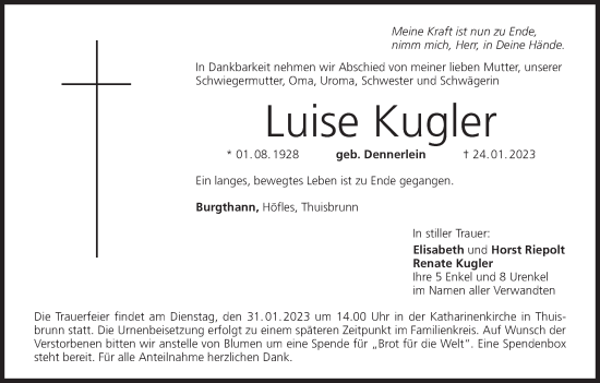 Anzeige von Luise Kugler von MGO