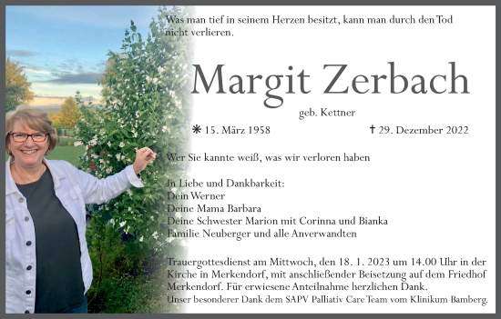 Anzeige von Margit Zerbach von MGO