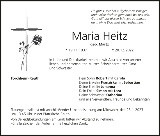 Anzeige von Maria Heitz von MGO