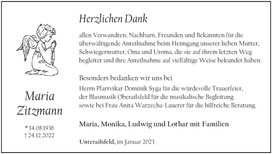 Anzeige von Maria Zitzmann von MGO