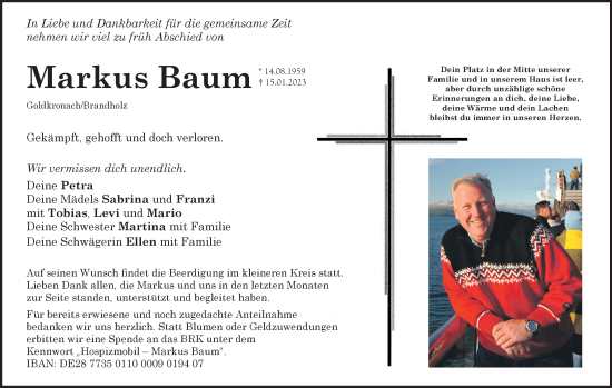 Anzeige von Markus Bau von MGO