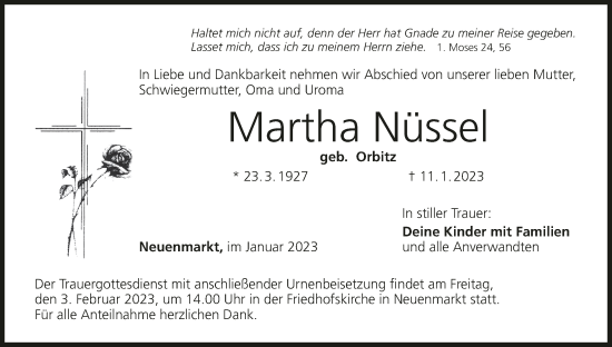 Anzeige von Martha Nüssel von MGO