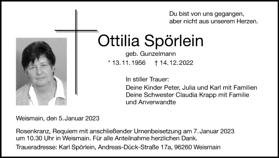 Anzeige von Ottilia Spörlein von MGO