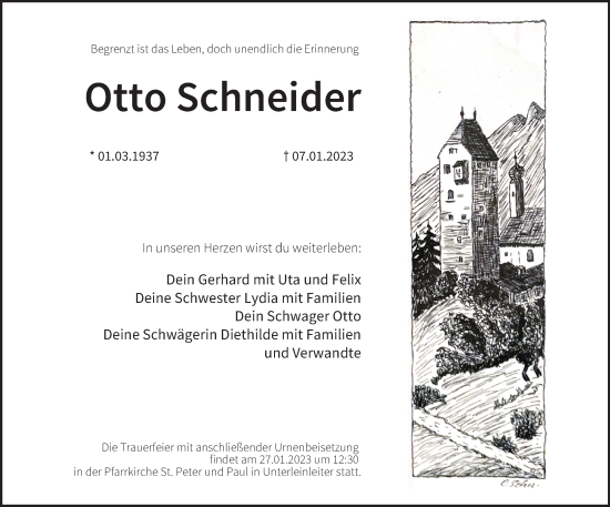 Anzeige von Otto Schneider von MGO