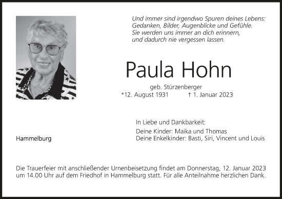 Anzeige von Paula Hohn von MGO