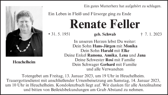 Anzeige von Renate Feller von MGO