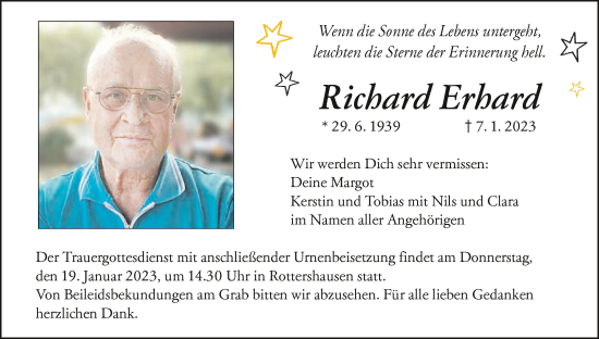 Anzeige von Richard Erhard von MGO