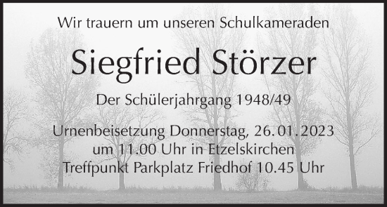 Anzeige von Siegfried Störzer von MGO