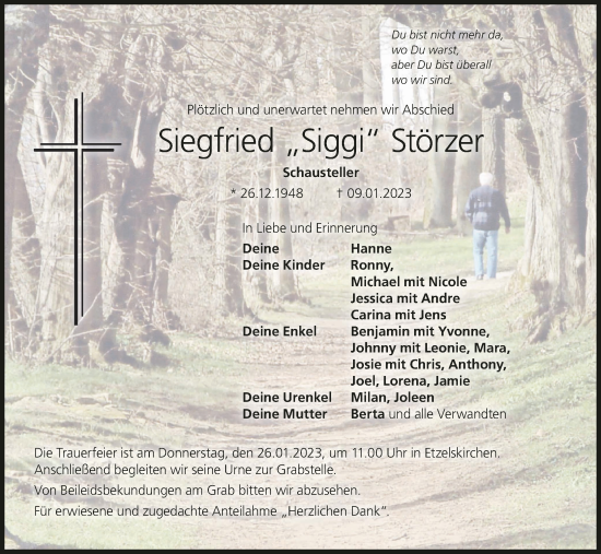 Anzeige von Siegfried Störzer von MGO