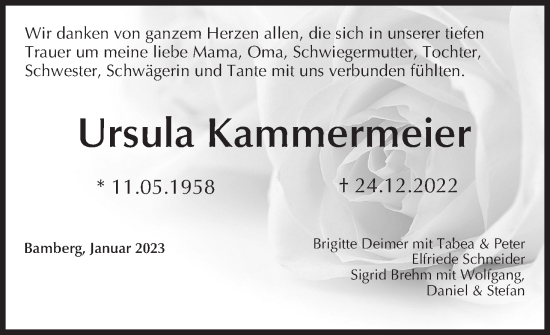 Anzeige von Ursula Kammermeier von MGO