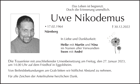 Anzeige von Uwe Nikodemus von MGO