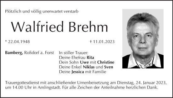 Anzeige von Walfried Brehm von MGO