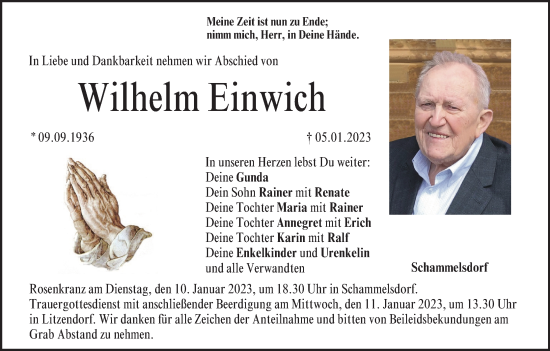 Anzeige von Wilhelm Einwich von MGO