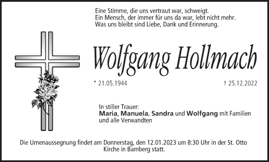 Anzeige von Wolfgang Hollmach von MGO