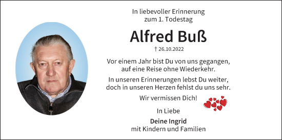 Anzeige von Alfred Buß von MGO